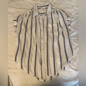 Short sleeved stripped button up